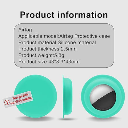 Aimtel Case Compatible with Apple Airtags Case Air Tag Holder Cover Airtag Sticker Stick on Adhesive Mount Silicone for Tv Remote Car Air Tags Case 4 Pack(Luminous/Mint Green/Yellow/Pink)