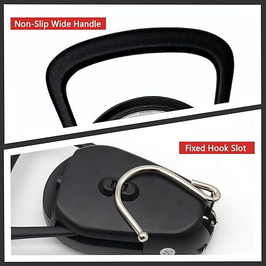 2PC Portable Luggage Weight Scale with Hook- Black & White Fishing Hanging Scale Mechanical Kitchen, Multi-Purpose Travel Suitcase Scale with Tape Measure (80 Lbs)