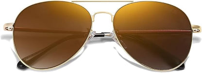 SOJOS Classic Aviator Sunglasses for Women Men Metal Frame Spring Hinges SJ1030