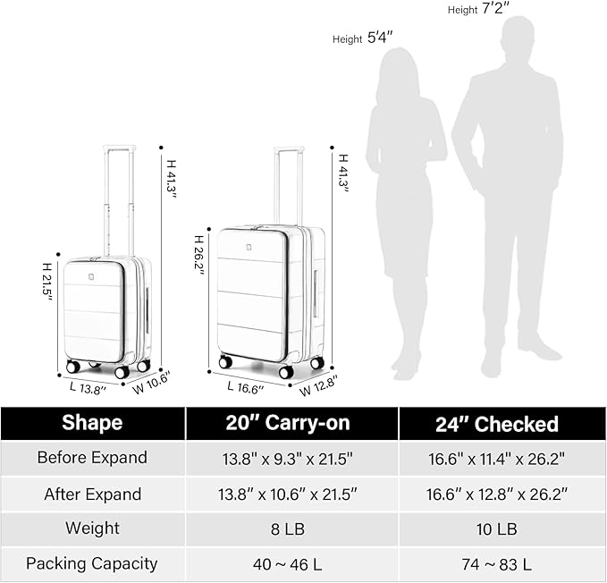 Hanke Hardside Expandable Checked Luggage, 24 Inch Top Opening Trunk Luggages with Spinner Wheels, All-PC Hard Shell Suitcase, Lightweight TSA Checked-Medium(Blackish Green, 83L)