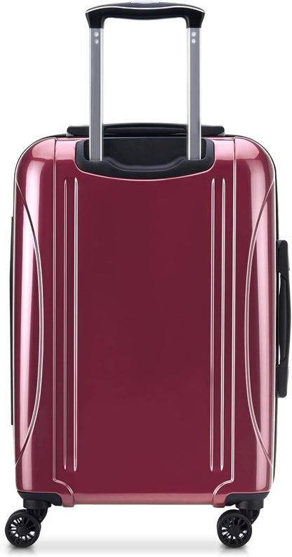 DELSEY PARIS Helium Aero Hardside Expandable Luggage with Spinner Wheels Carry-On Luggage, Peony Pink, Carry-On 21 Inch
