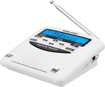 Midland - WR120B - NOAA Emergency Weather Alert Radio - Localized Programming, Trilingual Display, 60+ Emergency Alerts, Alarm, Selectable Alert Tone