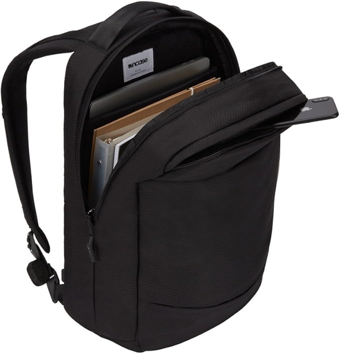 Incase Compact City Backpack with Diamond Ripstop – 18L Everyday Travel Tech Backpack and Laptop Bag for Work or School – Three Pockets, 16” Padded Laptop Sleeve, Quick Access Pocket – Black
