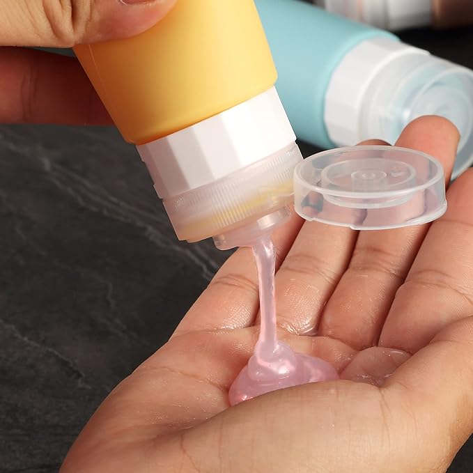 Gemice Travel Bottles for Toiletries, Tsa Approved, Travel Size Containers, BPA Free Leak Proof Tubs Refillable Liquid Accessories for Cometic Shampoo and Lotion Soap