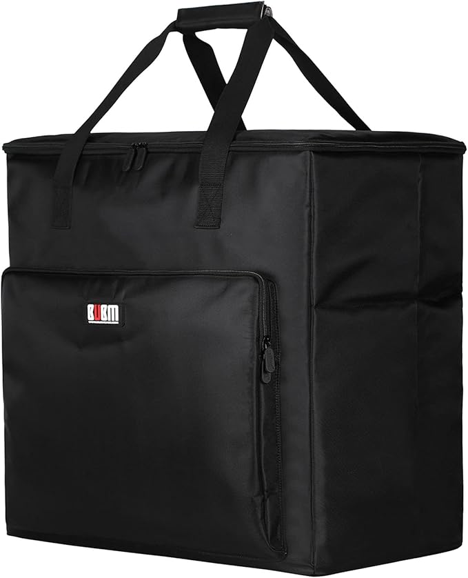 BUBM Desktop Computer Carrying Case, Padded Nylon Carry Tote Bag for Transporting Computer Tower PC Chassis, Keyboard, Cable and Mouse…