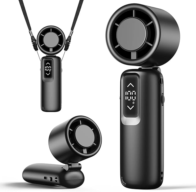 Portable Handheld Turbo Fan, 1-100 Gear Wind, Battery Operated, Up to 23 Working Hours, 3 IN 1 Personal Fan with Air Turbo Tech, Cooling Essentials for Indoor/Outdoor