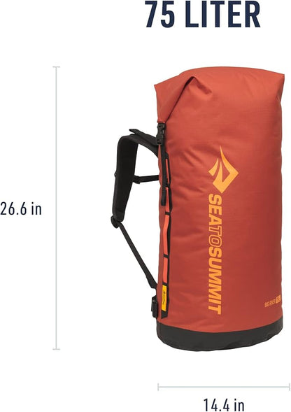 Sea to Summit Big River Dry Backpack with Adjustable Harness, 75 Liter, Picante Red