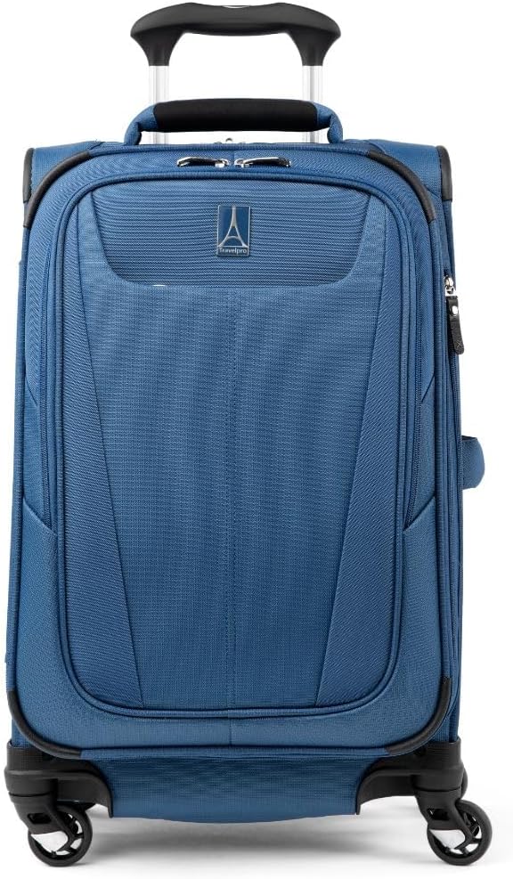 Travelpro Maxlite 5 Softside Expandable Luggage with 4 Spinner Wheels, Lightweight Suitcase, Men and Women, International, Ensign Blue, Carry-on 21-Inch