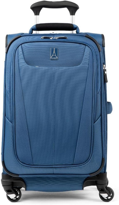 Travelpro Maxlite 5 Softside Expandable Luggage with 4 Spinner Wheels, Lightweight Suitcase, Men and Women, International, Ensign Blue, Carry-on 21-Inch