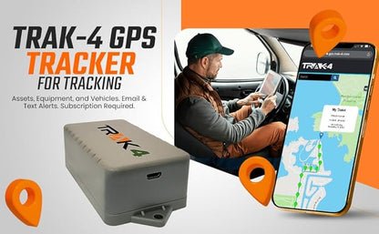 Trak-4 GPS Tracker for Vehicles, Assets, Equipment. Long Battery Life, Waterproof, Global Tracking. Low-Cost Subscription Required.