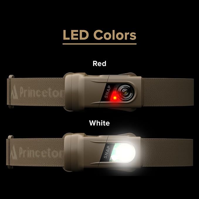 Princeton Tec SNAP 450 RW Solo - Modular 3-in-1 Light, 450 Lumens, Red & White LEDs, Headlamp, Lantern, Magnetic Base, IPX4 Water Resistant, Tactical Utility Light, Tan
