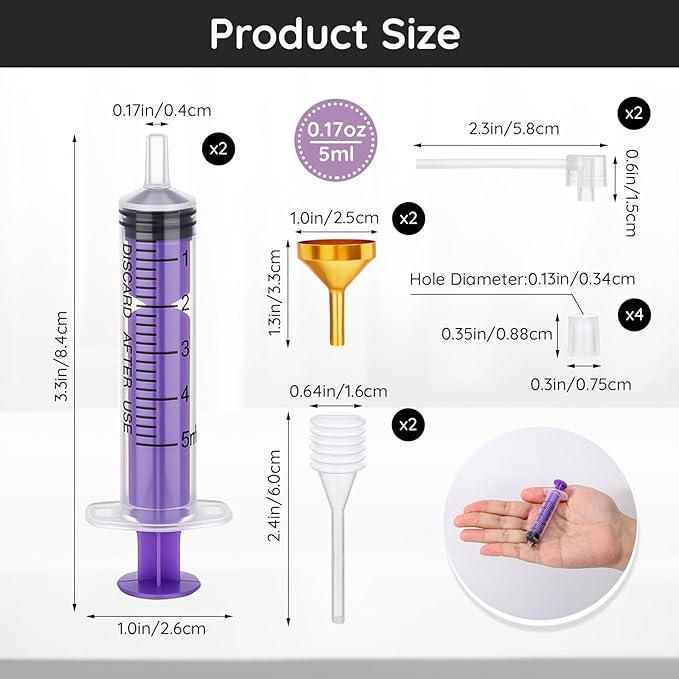 Segbeauty 8pcs 5ml Perfume Refill Tool Kit, Perfume Funnel Refill Dispenser Pump Dropper for Sprayer Atomizer, Plastic Purple Decants for Perfumes Transfer Tool Set 0.17oz, Cologne Making Kit Supplies