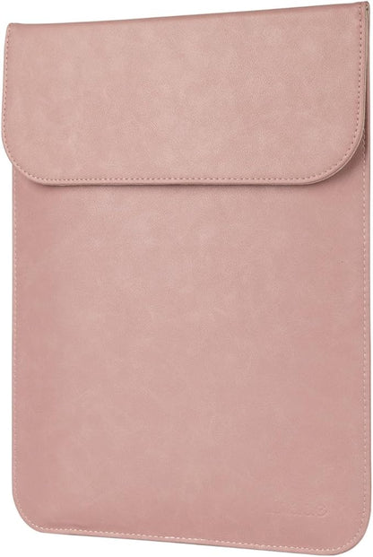 Allinside 13 inch Laptop Sleeve Case for MacBook Air 13 2018-2025/MacBook Pro 13 2016-2022, Waterproof PU Leather Laptop Sleeve Bag Protective Vertical Case Cover, Pink
