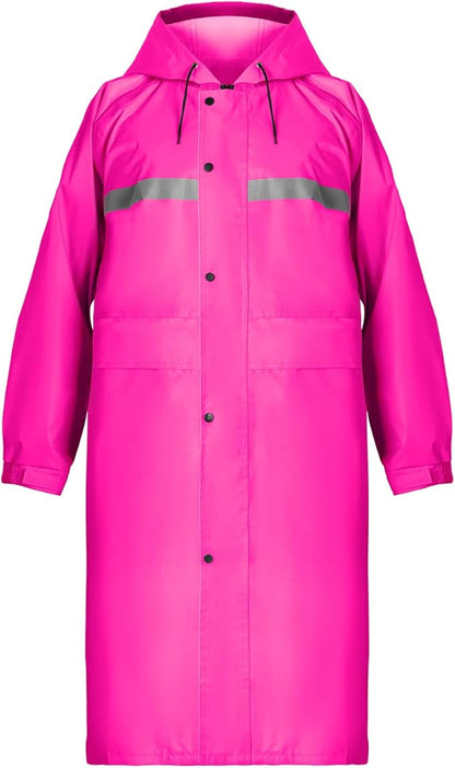 Coralrain Long Hooded Raincoat Safety Waterproof Emergency Rain Jacket Poncho for Men Women Adults