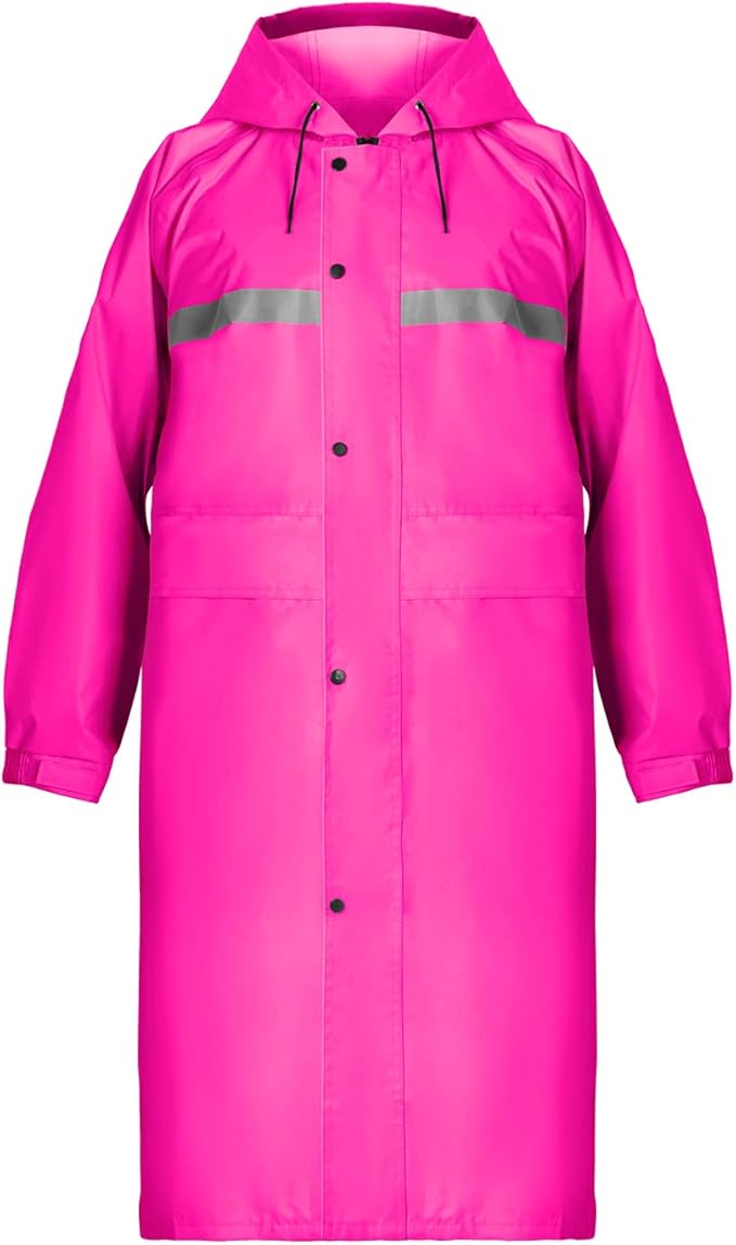 Coralrain Long Hooded Raincoat Safety Waterproof Emergency Rain Jacket Poncho for Men Women Adults