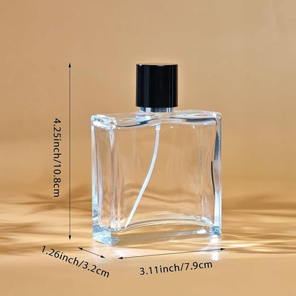 100ml/3.4 Oz Glass Spray Bottle Perfume Atomizer,Empty Refillable Perfume Spray Bottle with 3 Kinds of Dispenser (A4)