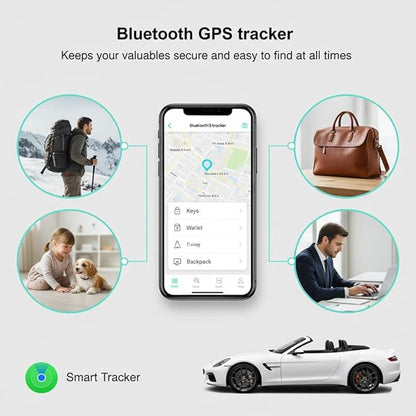 GPS Tracker for Vehicles Work with Find My (iOS Only) Real Time Global No Subscription No Monthly Fee Mini Hidden Car Tracker Device Smart Locator Tracking Tags with Magnetic Case for Kids Pets Bag