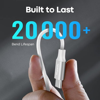 etguuds USB to USB C Cable 1ft, 2-Pack USB A to Type C Charger Cord Fast Charging for Samsung Galaxy A17 A16 A15 A26 A36 A56, S25 S24 S23 S22 S21 S20 S10 Note 20, for iPhone 17 16 15, Moto, White