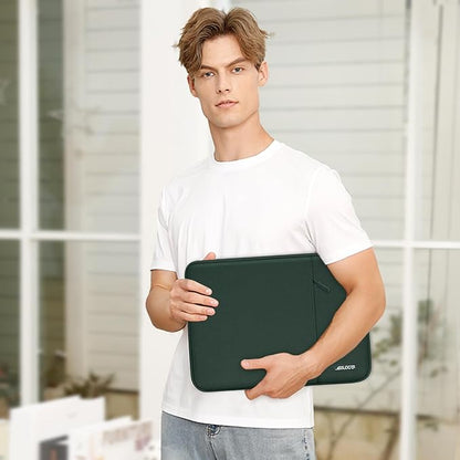 MOSISO Laptop Case 13.3 inch, 13-13.3 inch Laptop Sleeve Compatible with MacBook Air/Pro 13/Pro 14 M5 M4 M3 M2 M1, HP Dell ASUS Lenovo,Polyester Vertical Computer Sleeve Bag with Pocket,Midnight Green