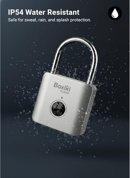 Fingerprint Padlock – Smart Biometric Lock, USB-C Rechargeable Keyless Thumbprint Locker Lock, Stores Up to 30 Fingerprints, Water-Resistant Digital Padlock for Gym, Gate, Luggage & Outdoor Storage