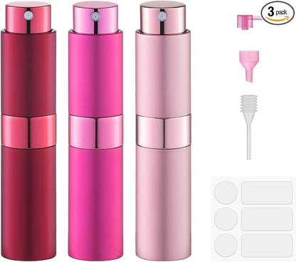 Perfume Atomizer Travel Bottle Refillable: Cologne Sprayer Portable for Men - Mini Spray Empty for Refill - 8ml Small Size Pink
