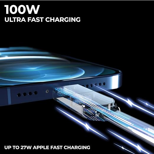Rolling Square inCharge X, Multi Charging Cable, Portable Keychain Charger Cable, 6-in-1 with 100W Ultra-Fast Charging Power, Saturn Gold, Multi Charger