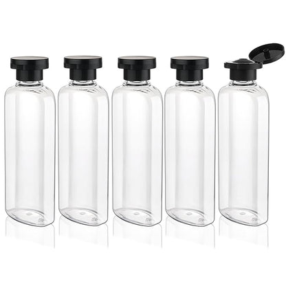 Travel Shampoo Bottles 7.7oz 5 Pack Leak Proof Squeeze Bottles with Flip Cap Refillable Containers for Toiletries