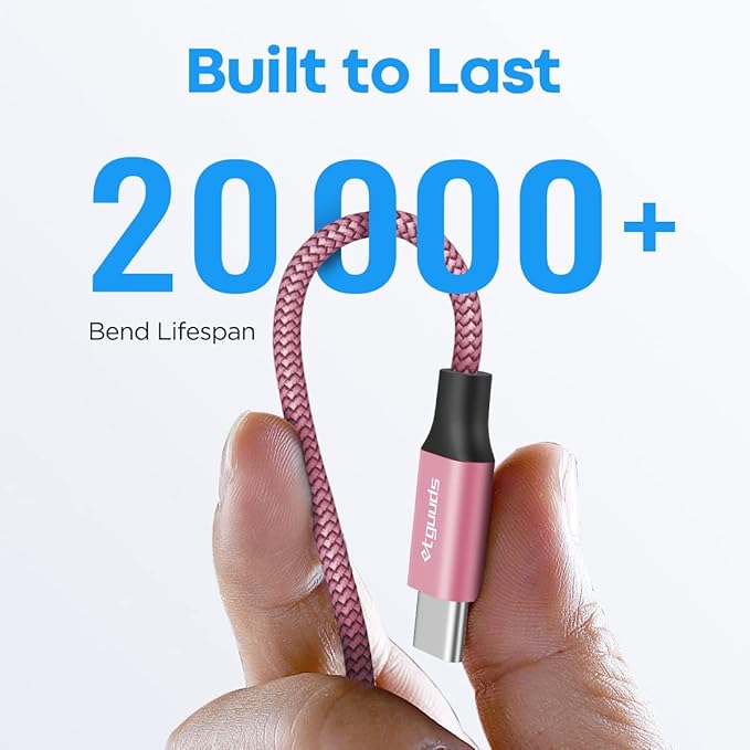 etguuds USB C Cable 6.6ft, 5-Pack USB to USB C Charger Cable, Fast Charging Cord Type C for iPhone 17 16 15 Pro Max Plus 17 Air 16e, Samsung Galaxy S25 S24 S23 S22 S21 S20 A17 A16 A15 A26 A36 A56 A55