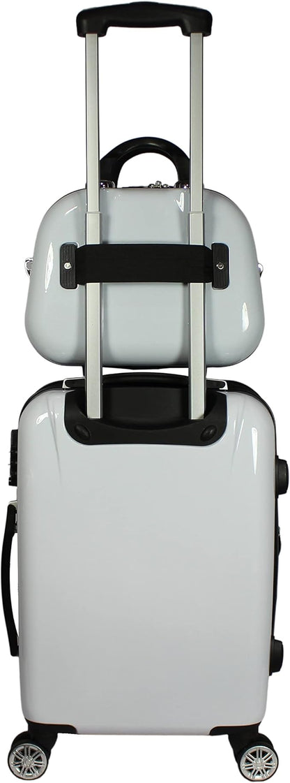 World Traveler VentureX Airline Approved 2-Piece Carry-On Luggage Set – Lightweight Hardside Polycarbonate Suitcase with Spinner Wheels - Butterfly