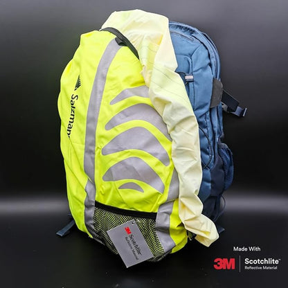 Salzmann Reflective Backpack Cover | Hi Vis, Waterproof | for Cycling & Outdoor Activities | Made with 3M Scotchlite
