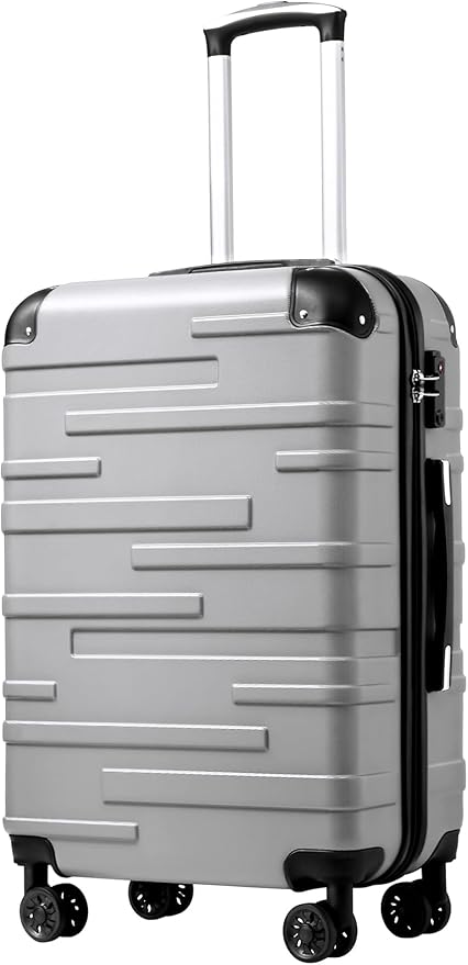 Coolife Luggage Suitcase Carry-on Hardside Travel Luggage TSA Lock Spinner Telescopic Handle