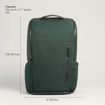 Troubadour Pioneer Backpack 3.0 - Premium Everyday Bag with Padded Laptop Section, Ventilated Shoe Compartment & Sustainable Waterproof Material - All-Day Lightweight Comfort Design - Obsidian Green