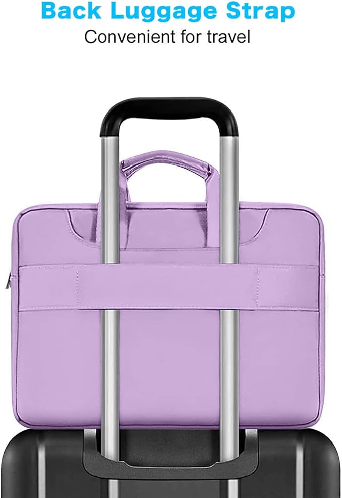 MOSISO 360 Protective Laptop Shoulder Bag Compatible with MacBook Air/Pro, 13-13.3 inch Notebook, Compatible with MacBook Pro 14 inch M5 M4 M3 M2 M1,Matching Color Sleeve with Belt, Light Purple