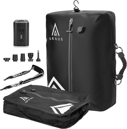Arxus Vacuum Bags for Travel Airless, Compression Seal Packing Cubes with Adjustable Shoulder Strap, IP67 Reusable Portable Moving Supplies Kit for Clothing Storage, Luggage, Backpack, Suitcase