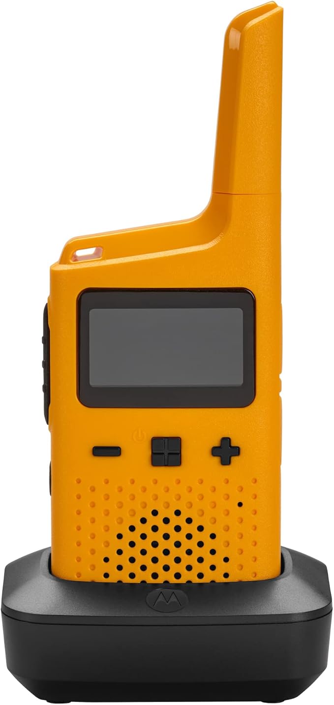 Motorola Solutions, Portable FRS, T380, Talkabout, Two-Way Radios, Rechargeable, W/ Charging Dock, 22 Channel, 25 Mile, Yellow, 2 Pack