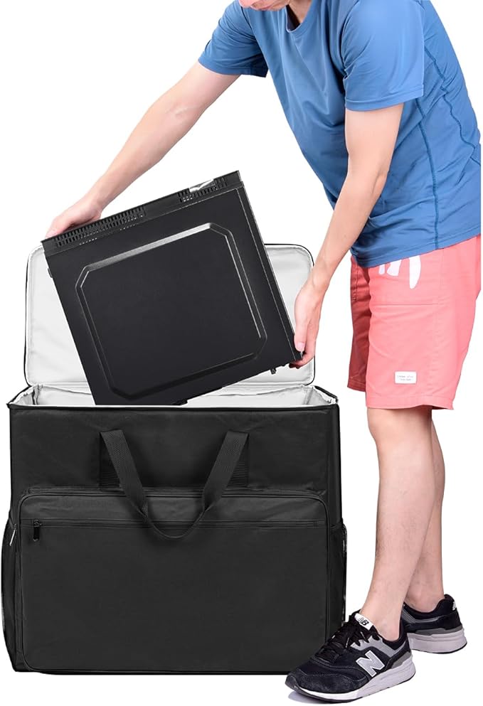 BUBM Desktop Computer Carrying Case, Padded Nylon Carry Tote Bag for Transporting Computer Tower PC Chassis, Keyboard, Cable and Mouse…