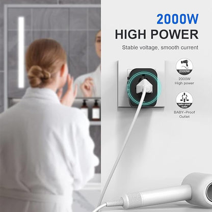 Universal Travel Adapter, 5 in 1 International Travel Plug Adapter with 2 USB A and 2 USB C, Worldwide Travel Plug Adaptor UK to European Power Socket Charger for EU USA UK AUS Asia