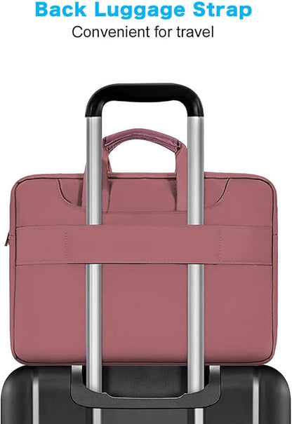 MOSISO 360 Protective Laptop Shoulder Bag Compatible with MacBook Air/Pro, 13-13.3 inch Notebook, Compatible with MacBook Pro 14 inch M5 M4 M3 M2 M1,Matching Color Sleeve with Belt, Dusty Rose