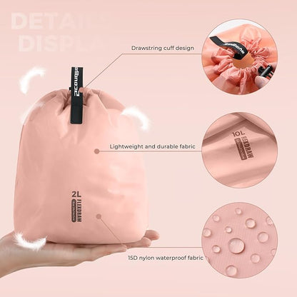 3 Set Packing Cubes for Travel, Lightweight Luggage Organizer Bags Waterproof Storage Bag, Multiple Sizes Reusable Used Essential for Gym Swim (Pink)