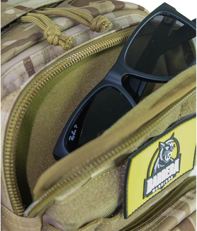 25 L Tactical Backpack: durable military-style backpack with MOLLE system for daily carry, travel, gym, hiking, hunting, camping, and outdoor sports. (MULTICAM CAMO)
