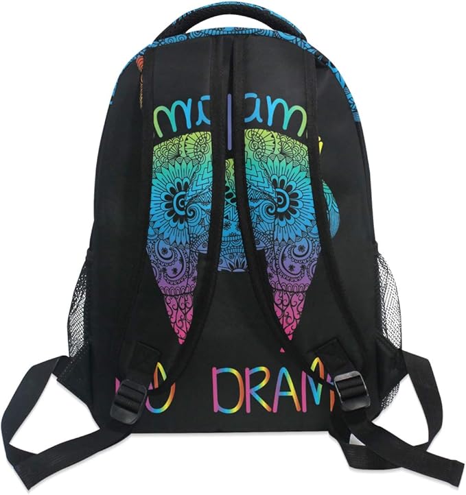 ALAZA Rainbow Llama No Drama Boho Backpack for Kids Boys Girls Student Laptop iPad Tablet Travel School Bag with Multiple Pockets