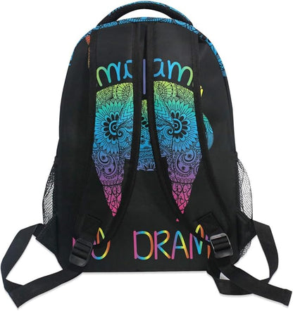 ALAZA Rainbow Llama No Drama Boho Backpack for Kids Boys Girls Student Laptop iPad Tablet Travel School Bag with Multiple Pockets