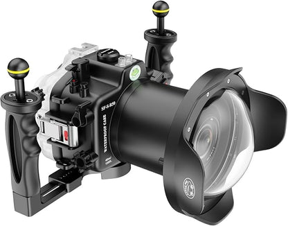 Seafrogs Underwater Housing for Canon EOS R50, 40M Waterproof Case with WA005A Long Dome Port Kit, Waterproof Scuba Diving Case for Canon R50+24-70mm f/2.8, EF 24-105mm f/4