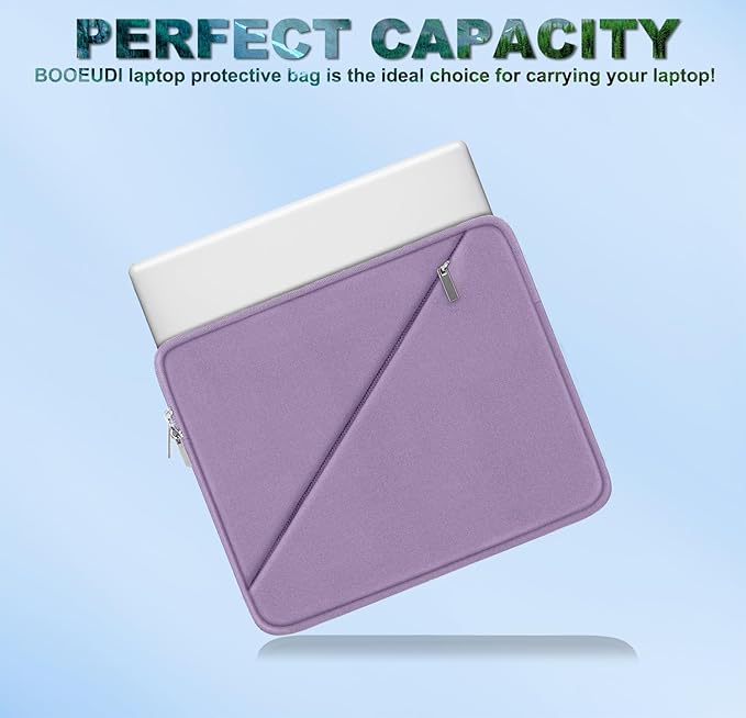 Laptop Case 15.6 inch, Traveling Carrying Computer Bag with Zippered Pocket, Shockproof Protective Laptop Sleeve Compatible for Apple Notebook, HP, Dell, Acer, Asus, Lenovo, Light Purple
