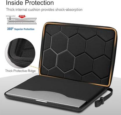FINPAC 15.6-inch Hard Laptop Sleeve Case Compatible with 15.6 Inch Acer Aspire, Shockproof Computer Carrying Case for 15.6 Inch HP Dell Razer Samsung Laptop Chromebook, Black