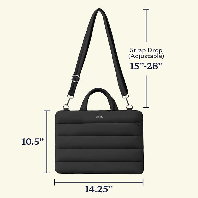 Vandel 13-14 inch Laptop Carrying Case Sleeve with Strap, Shoulder Bag with Handle, 14 in Laptop Computer Bag for Women, MacBook Air 13 Inch Carrying Case, MacBook Pro 14 in HP Messenger Carrier