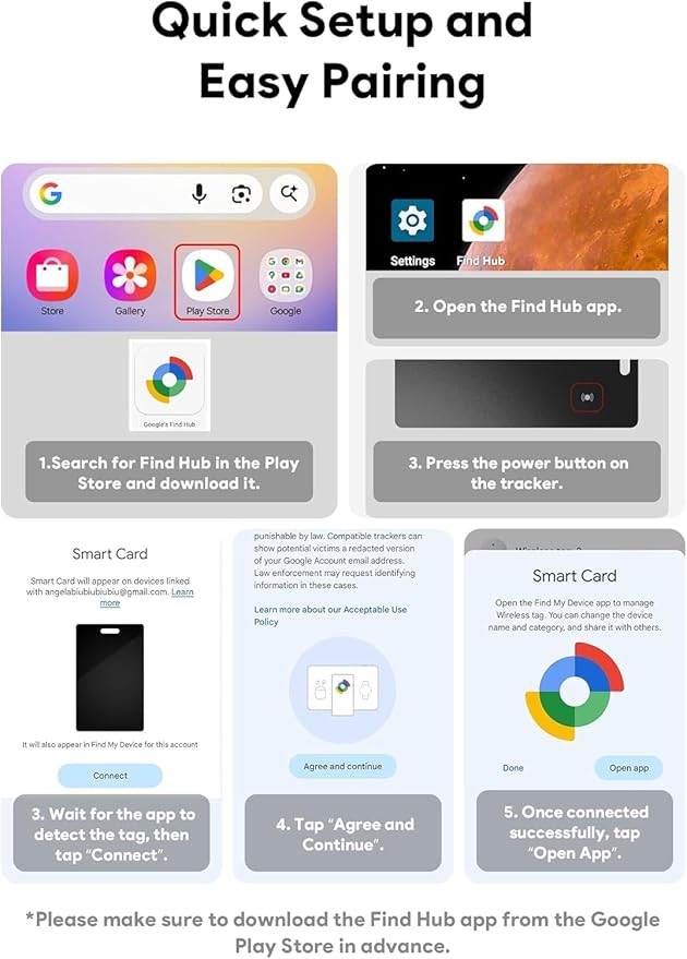 Wallet Tracker Card for Android,Rechargeable Air Tag Wallet Finder, Thin and Light Smart Card IP68 Waterproof GPS Tracker Item Locator for Google Find Hub App(Android Only)