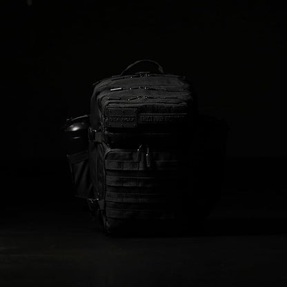 WOLFpak 35L Athletic Gym Backpack - Durable 1000D Waterproof Oxford Material with MOLLE Webbing, Laptop Pocket & Dual Cup Holders, Durable Fitness/Travel/Military Daypack (NightShade Edition)
