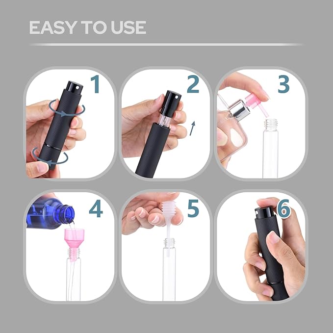 Travel Perfume Bottle Refillable - Cologne Spray Atomizer Mini - Small Travel Size Sprayer Empty for Refill Sample Container - Portable Fragrance Decant Dispenser for Men Women 3PCS 8ml Blue