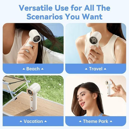 Portable Fan For Travel Mini: Small Pocket Handheld Personal Rechargeable Battery Operated USB High Speed Keeping Cool In Hot Weather Beach Gifts For Women (gray)